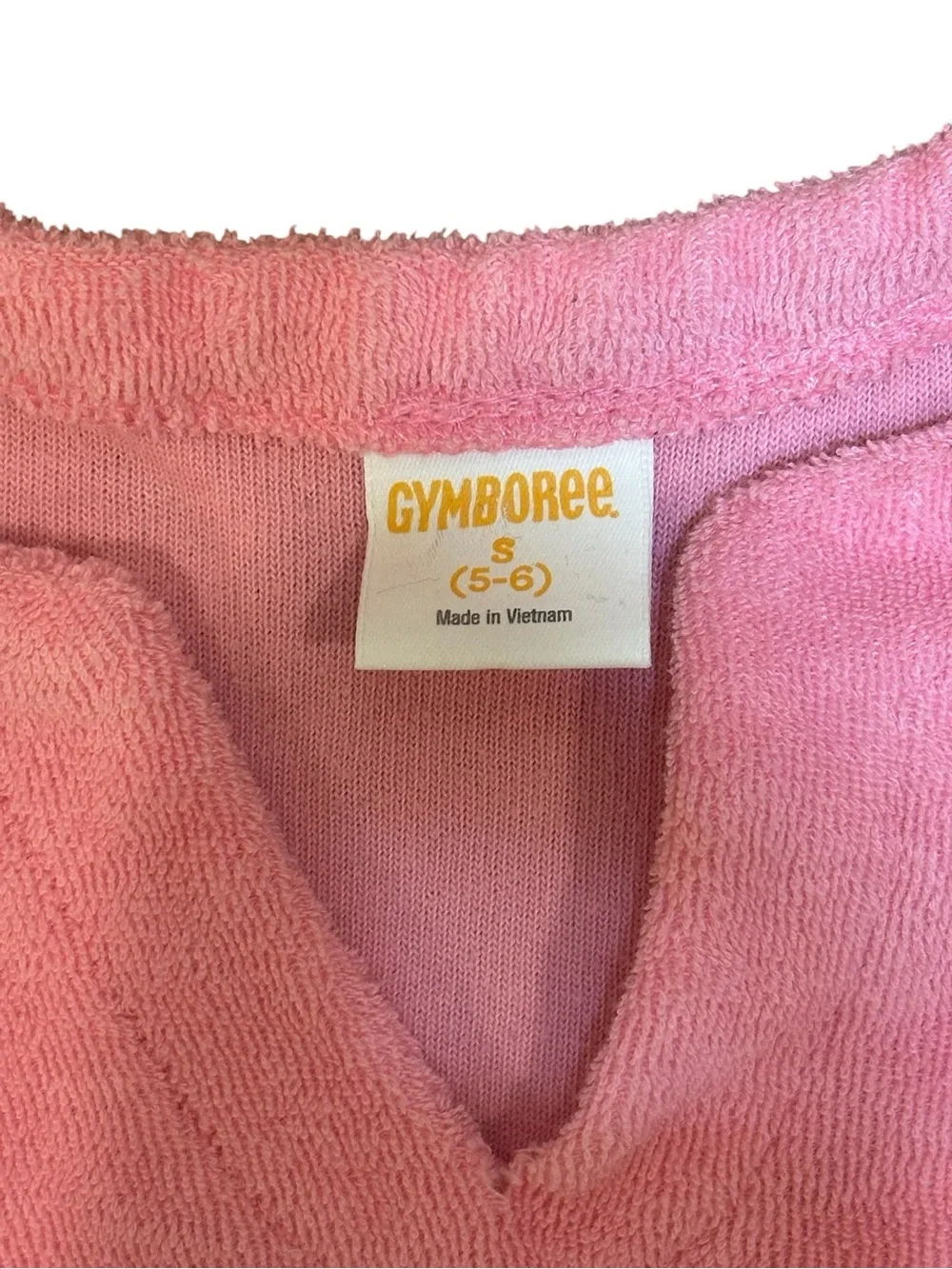 Gymboree Girls Terry Swimsuit Coverup Ruffled Sleeves Pom Pom Trim Pink Size S